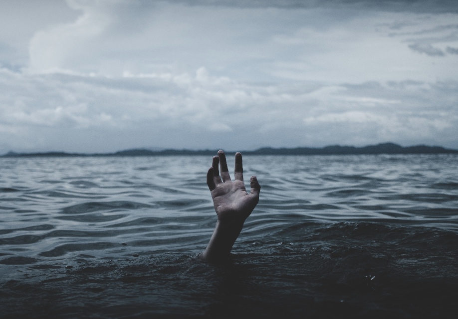 handcropped hand in water